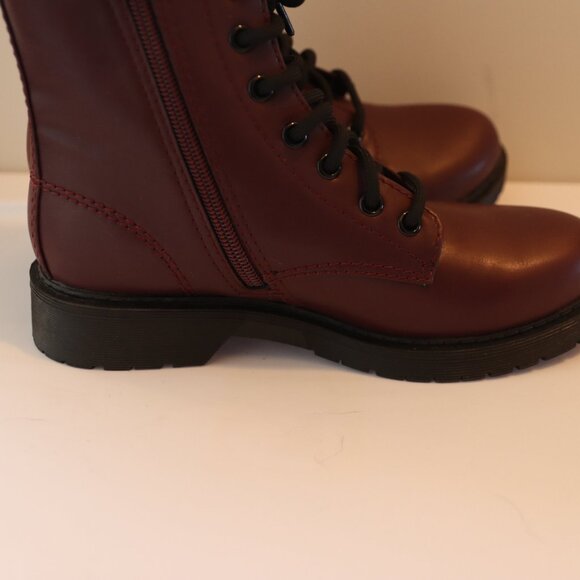 Time and Tru Combat style boots Lace and side zip reddish brown Size 6 - Picture 12 of 12
